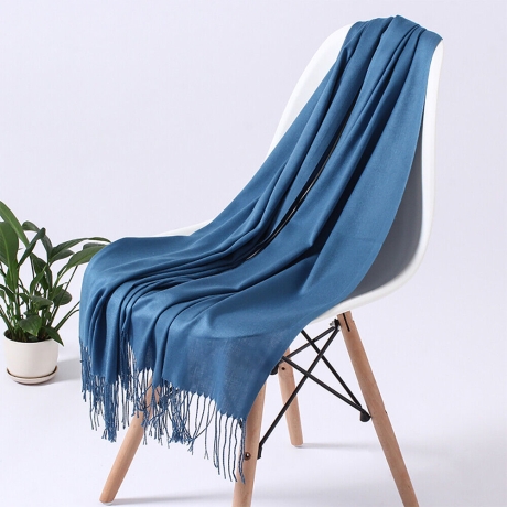 Damen-Kaschmir-Schal, grau-blau, neu, 180x 70 cm
