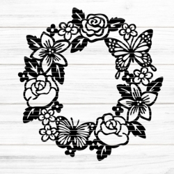Blumenkranz Plotterdatei SVG DXF FCM