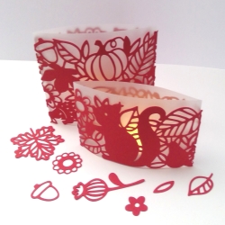 Zwei Herbstlichter Plotterdatei SVG DXF FCM Zwei Herbstlichter Plotterdatei SVG DXF FCM