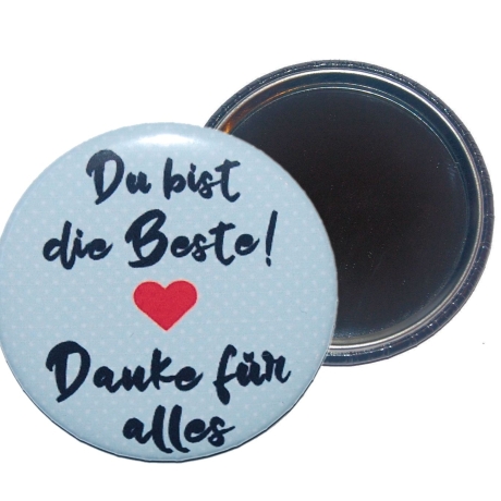 Taschenspiegel 59 mm Metall Spruch Mama Muttertag Geschenk
