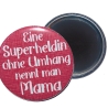Taschenspiegel 59 mm Metall Spruch Mama Muttertag Superheldin