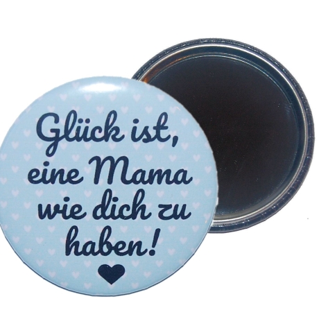 Taschenspiegel 59 mm Metall Spruch Mama Muttertag Geschenk