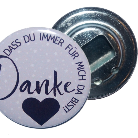Flaschenöffner 59 mm Metall Spruch Danke Freundin Mama Geschenk