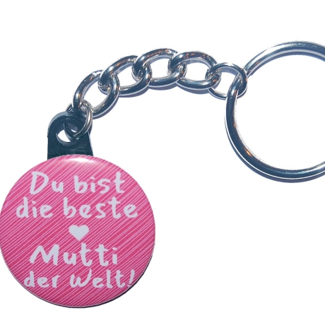 Schlüsselanhänger 25 mm Gliederkette u Ring Mama Muttertag 