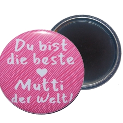 Taschenspiegel 59 mm Metall Spruch Mama Muttertag Geschenk