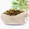 Mäppchen Universaltasche Samt Beige Leo Print Unikat Handmade