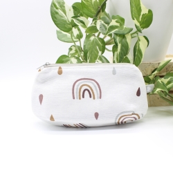 Mäppchen Universaltasche Regenbogen Weiß Braun Unikat Mäppchen Universaltasche Regenbogen Weiß Braun Unikat