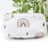 Mäppchen Universaltasche Regenbogen Weiß Braun Unikat