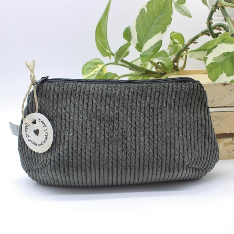 Mäppchen Universaltasche Cord Anthrazit Unikat Handmade