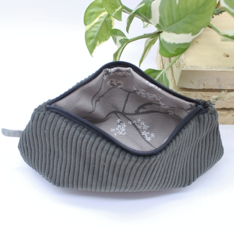 Mäppchen Universaltasche Cord Anthrazit Unikat Handmade