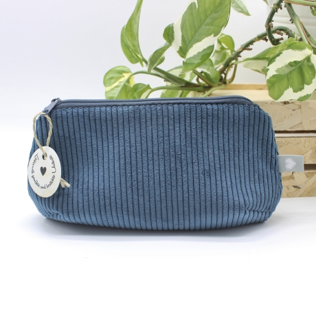 Mäppchen Universaltasche Cord Dunkelblau Unikat Handmade