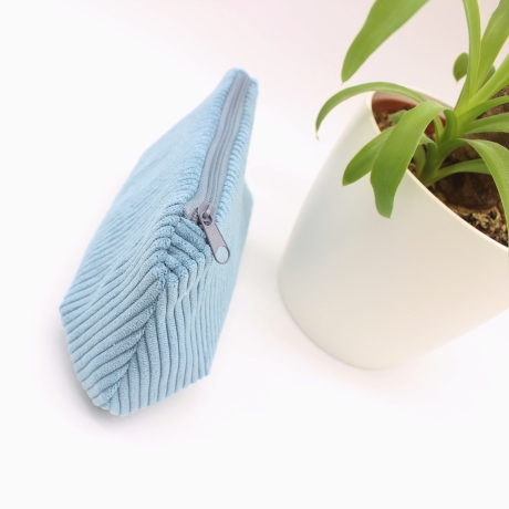 Mäppchen/Universaltasche aus Cord Hellblau- handgenähtes Unikat