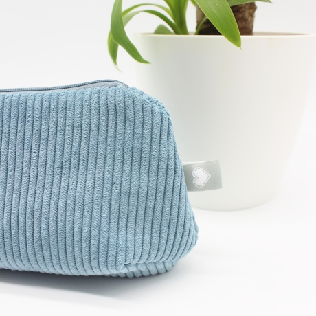 Mäppchen/Universaltasche aus Cord Hellblau- handgenähtes Unikat