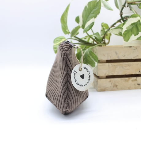 Mäppchen Universaltasche Cord Dunkelbraun Leo Unikat Handmade