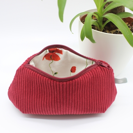 Mäppchen/Universaltasche aus Cord Rot - handgenähtes Unikat