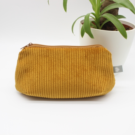 Mäppchen/Universaltasche aus Cord Senfgelb - handgenähtes Unikat