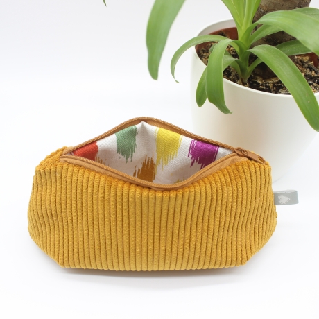 Mäppchen/Universaltasche aus Cord Senfgelb - handgenähtes Unikat