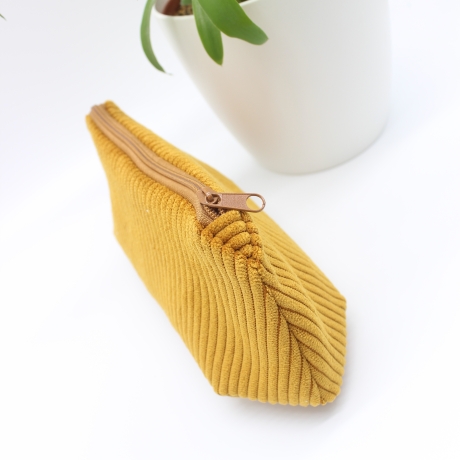 Mäppchen/Universaltasche aus Cord Senfgelb - handgenähtes Unikat
