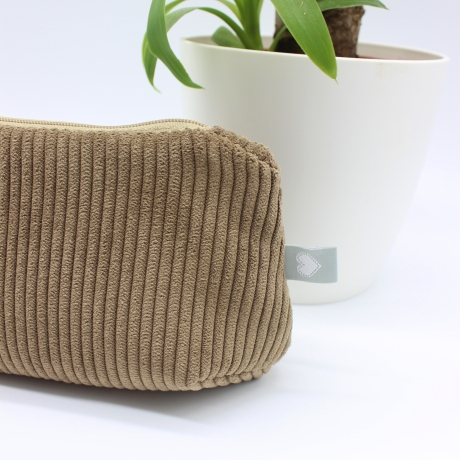Mäppchen/Universaltasche aus Cord Hellbraun - handgenähtes Unikat