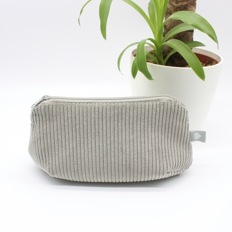 Mäppchen/Universaltasche aus Cord Hellgrau - handgenähtes Unikat
