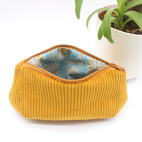 Mäppchen/Universaltasche aus Cord Senfgelb - handgenähtes Unikat