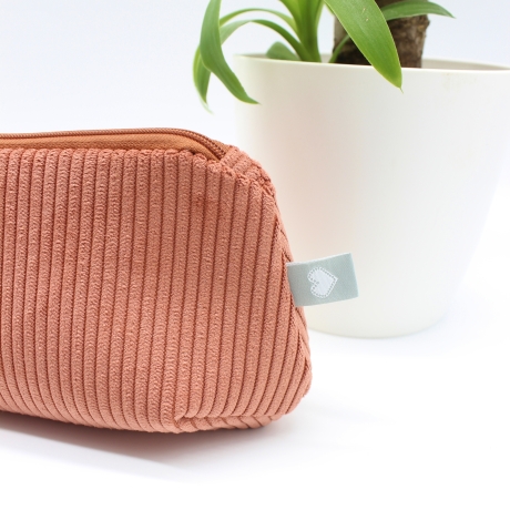 Mäppchen/Universaltasche aus Cord Terrakotta - handgenäht