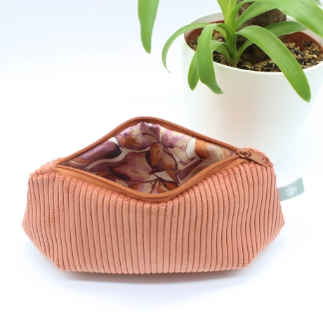Mäppchen/Universaltasche aus Cord Terrakotta - handgenäht
