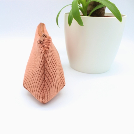 Mäppchen/Universaltasche aus Cord Terrakotta - handgenäht