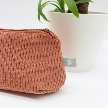 Mäppchen/Universaltasche aus Cord Terrakotta - handgenäht