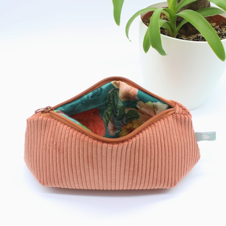 Mäppchen/Universaltasche aus Cord Terrakotta - handgenäht