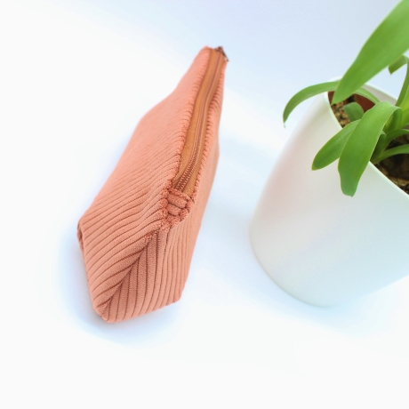 Mäppchen/Universaltasche aus Cord Terrakotta - handgenäht