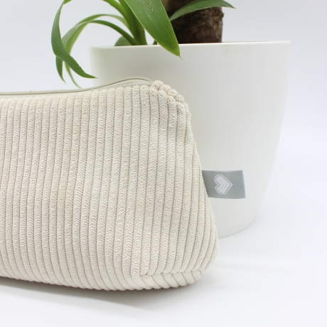 Mäppchen/Universaltasche aus Cord Hellbeige - handgenähtes Unikat