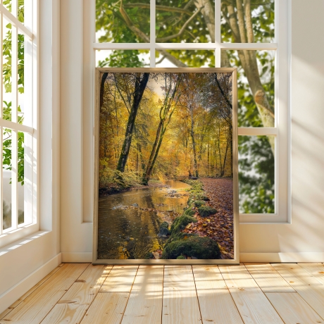 Neu! Fotografie Abenddämmerung Bach als Poster Druck