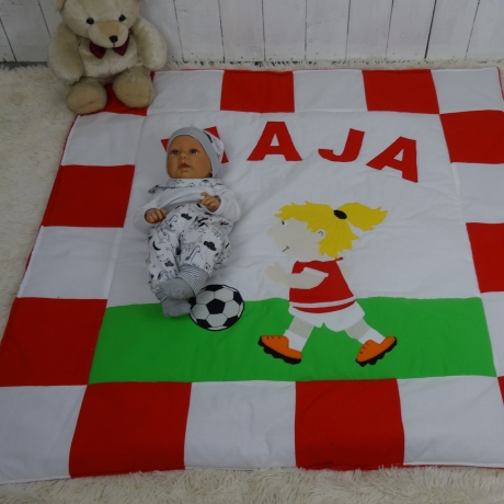 Krabbeldecke Maja, Patchwork, Kuscheldecke, Tagesdecke