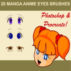 20 Manga Anime Augen Pinsel ABR Kommerzielle Nutzung Photoshop 