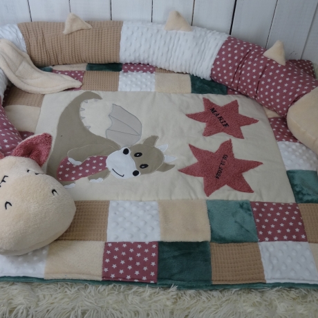 Krabbeldecke, Kuscheldecke, Bettschlange, Puckschnecke-Set