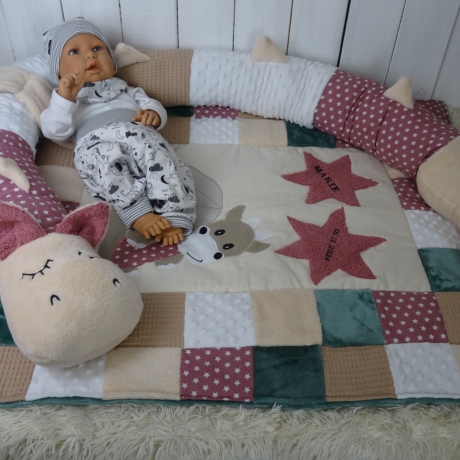 Krabbeldecke, Kuscheldecke, Bettschlange, Puckschnecke-Set