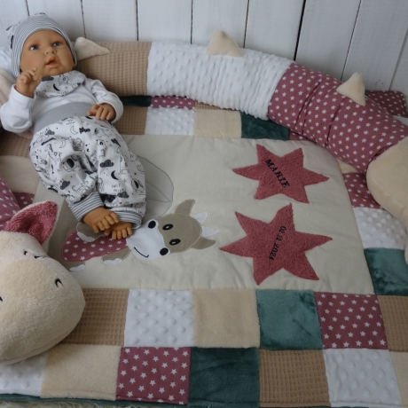 Krabbeldecke, Kuscheldecke, Bettschlange, Puckschnecke-Set