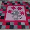 Krabbeldecke Maus, Patchwork, Kuscheldecke, Tagesdecke
