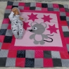 Krabbeldecke Maus, Patchworkdecke, Kuscheldecke, Tagesdecke