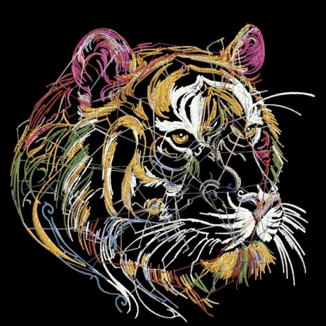 Neu AUFWENDIGE Stickdatei Tiger Jupiter Lunachild