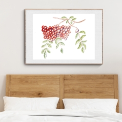 Vogelbeeren Aquarell Buntstift Handgemalt/-zeichnetes Original A3