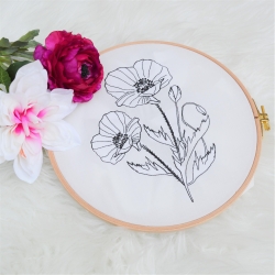 Stickdatei Mohn Mohnblume Redwork 3 Größen Stickdatei Mohn Mohnblume Redwork 3 Größen