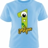 Kinder Kurzarm T-Shirt MONSTERCHEN personalisiert mit Name + Zahl