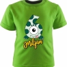 Kinder Kurzarm T-Shirt MONSTERCHEN personalisiert mit Name + Zahl