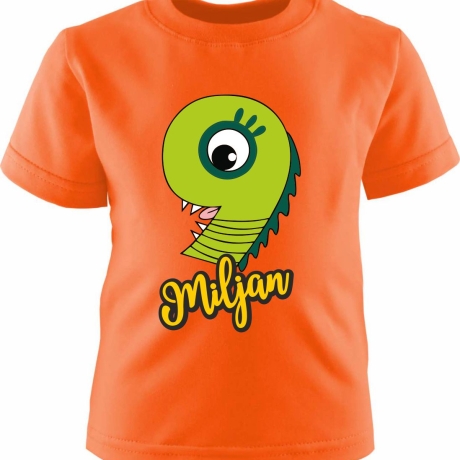 Kinder Kurzarm T-Shirt MONSTERCHEN personalisiert mit Name + Zahl