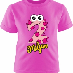 Kinder Kurzarm T-Shirt MONSTERCHEN personalisiert mit Name + Zahl
