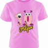 Kinder Kurzarm T-Shirt MONSTERCHEN personalisiert mit Name + Zahl