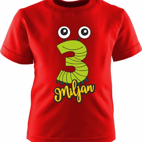 Kinder Kurzarm T-Shirt MONSTERCHEN personalisiert mit Name + Zahl