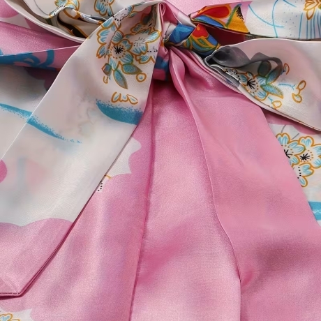 Damen-Kimono, klassisch japan. Motiv, rosa, lang, neu